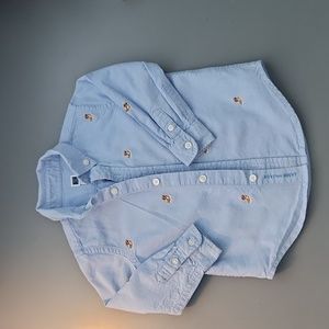 Janie and Jack Oxford shirt. Dog print. Size 18-24 m